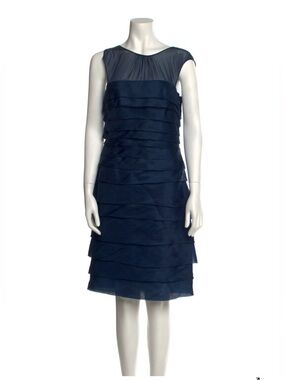 CH Carolina Herrera Sleeveless Navy Layered Dress sz6